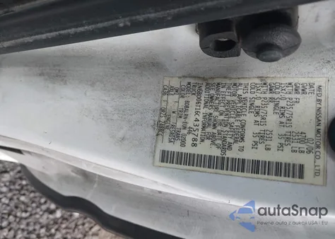 2006 Nissan Frontier Xe z USA, uszkodzony, nr VIN 1N6BD06T16C435788